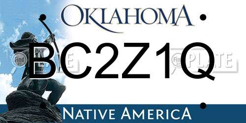 BC2Z1Q Oklahoma License Plate