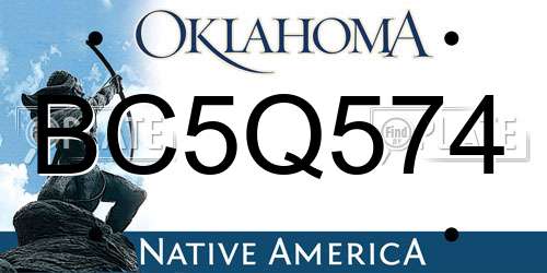 BC5Q574 Oklahoma License Plate
