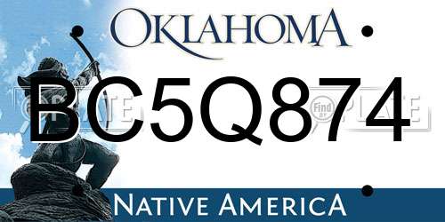 BC5Q874 Oklahoma License Plate