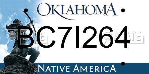 BC7I264 Oklahoma License Plate