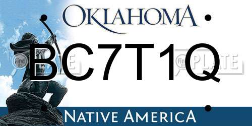 BC7T1Q Oklahoma License Plate