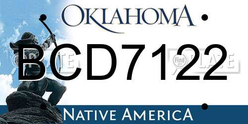 BCD7122 Oklahoma License Plate
