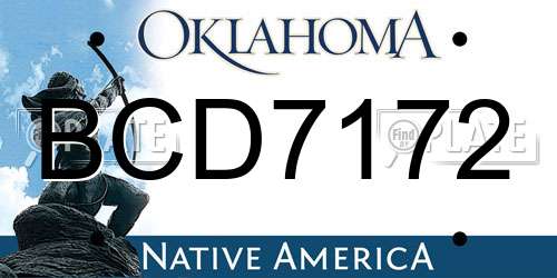 BCD7172 Oklahoma License Plate