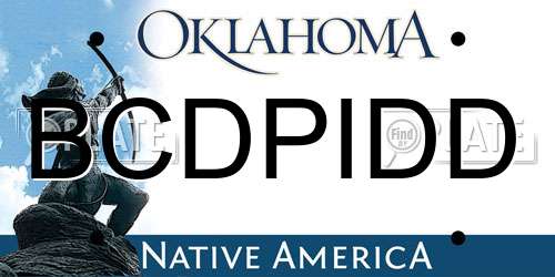 BCDPIDD Oklahoma License Plate