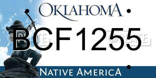 BCF1255 Oklahoma License Plate