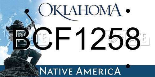 BCF1258 Oklahoma License Plate