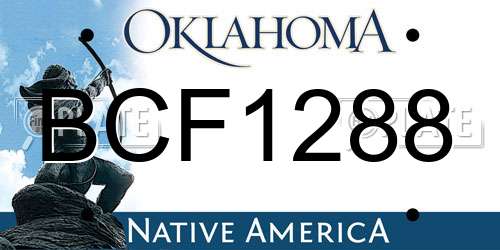 BCF1288 Oklahoma License Plate