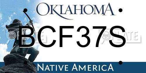 BCF37S Oklahoma License Plate