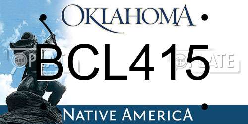 BCL415 Oklahoma License Plate