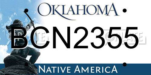 BCN2355 Oklahoma License Plate