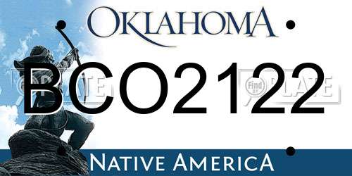 BCO2122 Oklahoma License Plate