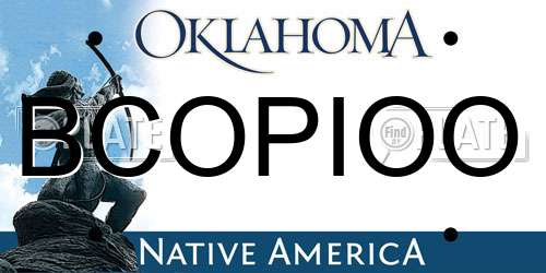 BCOPIOO Oklahoma License Plate