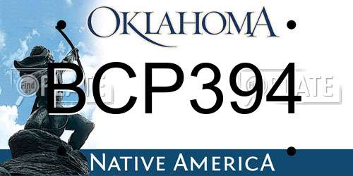 BCP394 Oklahoma License Plate