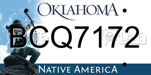 BCQ7172 Oklahoma License Plate