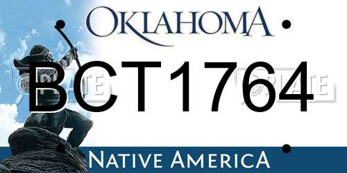 BCT1764 Oklahoma License Plate
