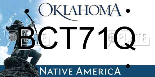 BCT71Q Oklahoma License Plate