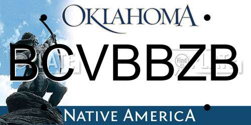 BCVBBZB Oklahoma License Plate