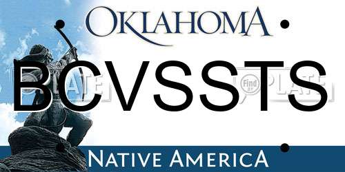 BCVSSTS Oklahoma License Plate
