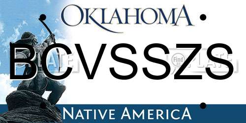 BCVSSZS Oklahoma License Plate