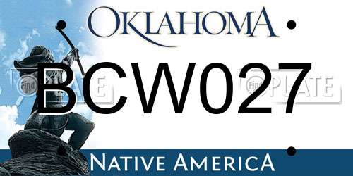BCW027 Oklahoma License Plate