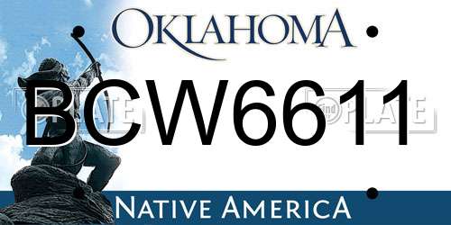 BCW6611 Oklahoma License Plate