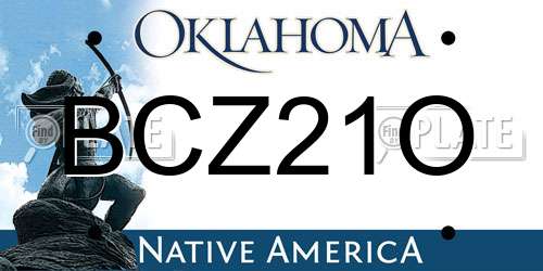 BCZ21O Oklahoma License Plate