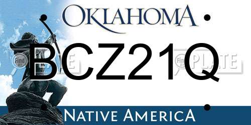 BCZ21Q Oklahoma License Plate
