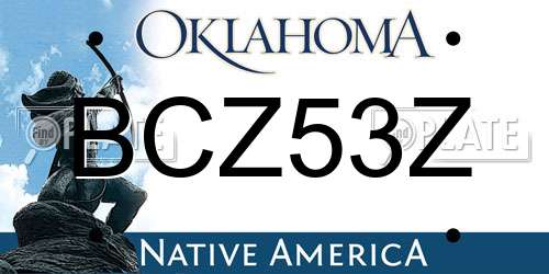 BCZ53Z Oklahoma License Plate