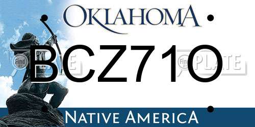 BCZ71O Oklahoma License Plate
