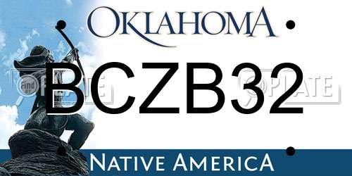 BCZB32 Oklahoma License Plate
