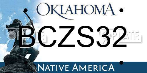 BCZS32 Oklahoma License Plate