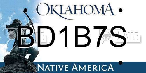 BD1B7S Oklahoma License Plate