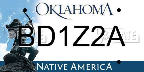 BD1Z2A Oklahoma License Plate