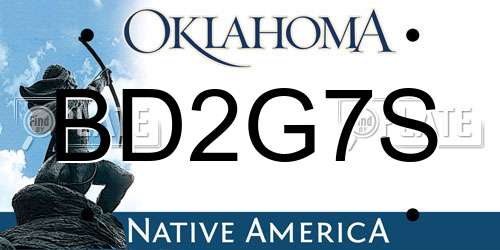 BD2G7S Oklahoma License Plate
