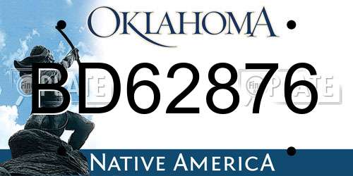 BD62876 Oklahoma License Plate