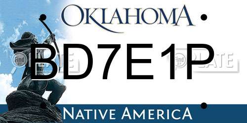 BD7E1P Oklahoma License Plate
