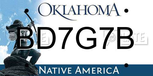 BD7G7B Oklahoma License Plate