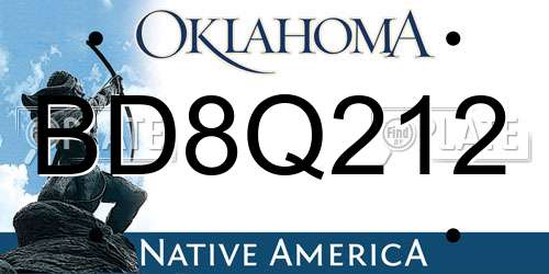 BD8Q212 Oklahoma License Plate