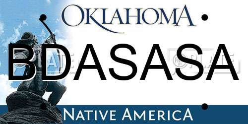 BDASASA Oklahoma License Plate