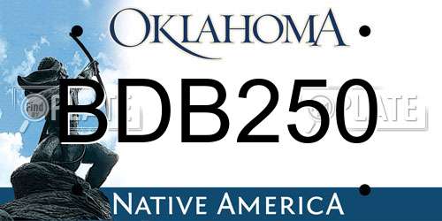 BDB250 Oklahoma License Plate