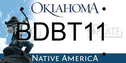 BDBT11 Oklahoma License Plate