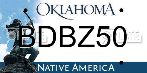 BDBZ50 Oklahoma License Plate