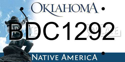 BDC1292 Oklahoma License Plate