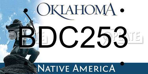 BDC253 Oklahoma License Plate