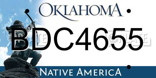 BDC4655 Oklahoma License Plate