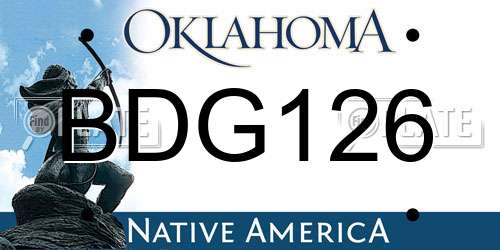 BDG126 Oklahoma License Plate