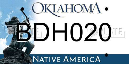 BDH020 Oklahoma License Plate