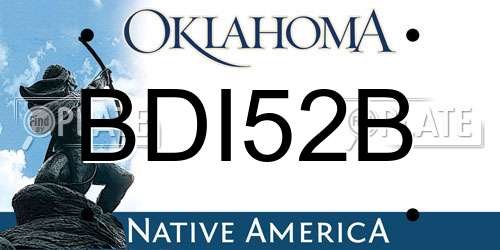 BDI52B Oklahoma License Plate