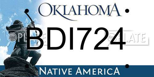 BDI724 Oklahoma License Plate
