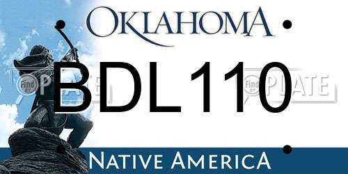 BDL110 Oklahoma License Plate